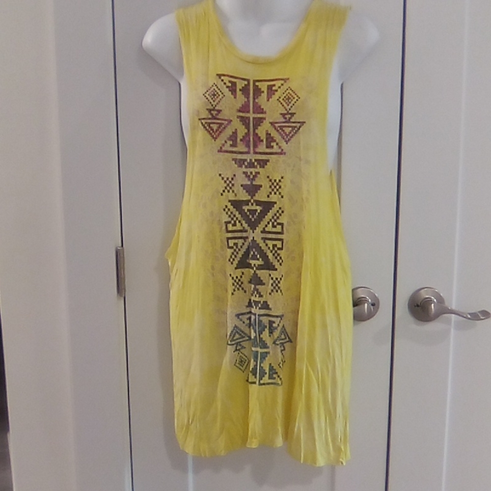 Cute Oversized Tank Top Dress Aztec Tribal Print